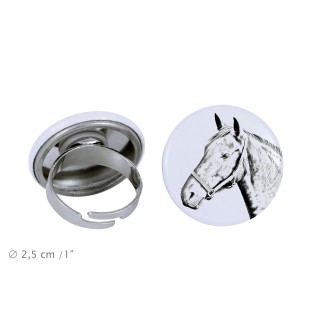 Danish Warmblood - collector's ring with a horse portrait, handmade product, Art-Dog brand