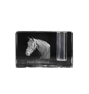 Warmblood danois - Porte-stylos, organiseur en cristal avec image d'un cheval, décoration de bureau unique par la marque Art-Dog