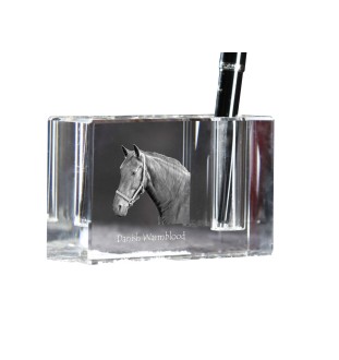 Danish Warmblood - Pen stand, crystal organiser with picture of a horse, unique desk decoration by Art-Dog brand