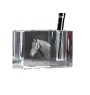 Warmblood danois - Porte-stylos, organiseur en cristal avec image d'un cheval, décoration de bureau unique par la marque Art-Dog