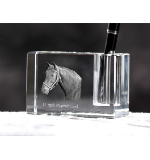 Danish Warmblood - Pen stand, crystal organiser with picture of a horse, unique desk decoration by Art-Dog brand