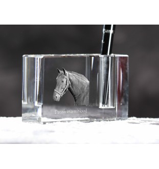 Dänisches Warmblut - Stifthalter, Kristallorganisator mit Bild eines Pferdes, einzigartige Schreibtischdekoration der Marke Art-Dog