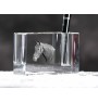 Dänisches Warmblut - Stifthalter, Kristallorganisator mit Bild eines Pferdes, einzigartige Schreibtischdekoration der Marke Art-Dog