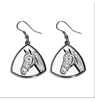 Dänisches Warmblut - Pferdeohrringe, hängende Ohrringe mit einem Bild, personalisierter Schmuck mit dem Aufdruck der Marke Art-Dog