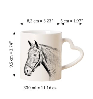 Dänisches Warmblut - Tasse mit Hund, entzückende Tasse mit herzförmigem Henkel, universelles Geschenk der Marke Art-Dog