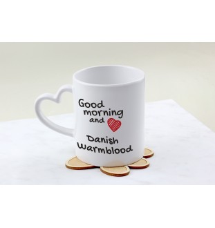 Danish Warmblood - cup with a dog, adorable cup with a heart-shaped handle, universal gift from the Art-Dog brand