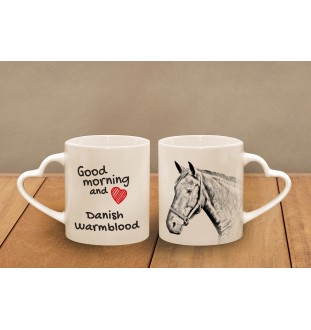 Danish Warmblood - cup with a dog, adorable cup with a heart-shaped handle, universal gift from the Art-Dog brand