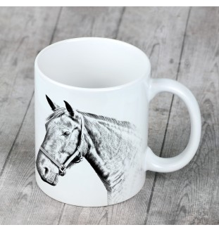 Warmblood danois - tasse avec un cheval, une tasse joyeuse pour les amoureux des chiens, un cadeau personnalisé de la marque Art-Dog