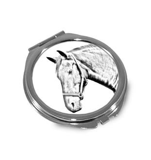 Warmblood danois - miroir de poche avec cheval, miroir personnalisé pour sac à main, miroir compact avec impression de la marque Art-Dog