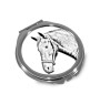 Warmblood danois - miroir de poche avec cheval, miroir personnalisé pour sac à main, miroir compact avec impression de la marque Art-Dog