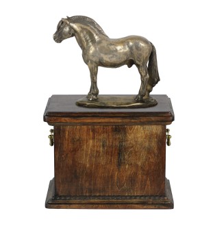 Koń fiordzki urna na drewnie z statuetką konia Art-Dog