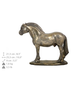 Fjordpferd - Eine Urne für die Asche eines Pferdes, eine Urne mit einer Statue, eine elegante Urne mit einem Pferd von der Marke Art-Dog.