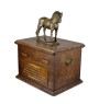 Fjord Horse - urn for horse ashes with a statuette, personalized urn with engraving, large box for horse ashes from the Art-Dog brand