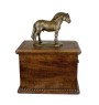 Fjord Horse - urn for horse ashes with a statuette, personalized urn with engraving, large box for horse ashes from the Art-Dog brand