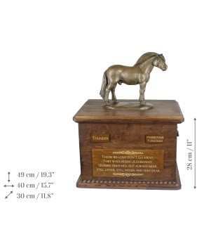 Cheval Fjord - urne pour cendres de cheval avec statuette, urne personnalisée avec gravure, grande boîte pour cendres de cheval de la marque Art-Dog