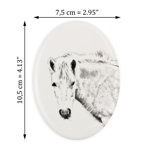 Cheval Fjord - une plaque commémorative avec une photo de cheval, une plaque funéraire avec une impression, une plaque ovale personnalisée de la marque Art-Dog