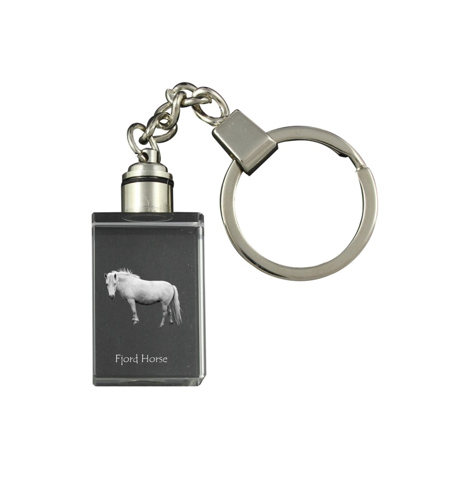 Fjord Horse - Crystal pendant with photo of a horse, illuminated pendant, unique gift by Art-Dog brand