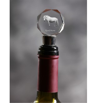 Fjord Horse - Bottle stopper, crystal wine stopper with picture of a horse, personalised gift for bartender by Art-Dog brand