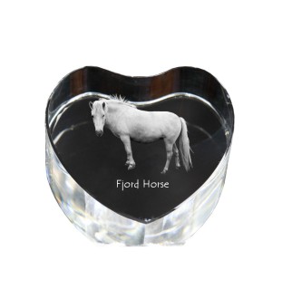 Cheval Fjord - une photo de cheval dans un cristal, un cœur en cristal, un cadre exceptionnel avec une photo de la marque Art-Dog