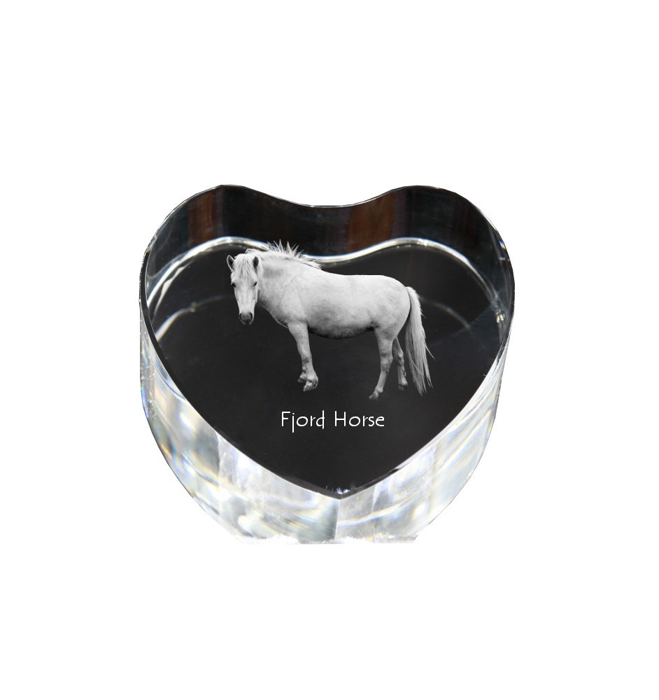 Cheval Fjord - une photo de cheval dans un cristal, un cœur en cristal, un cadre exceptionnel avec une photo de la marque Art-Dog