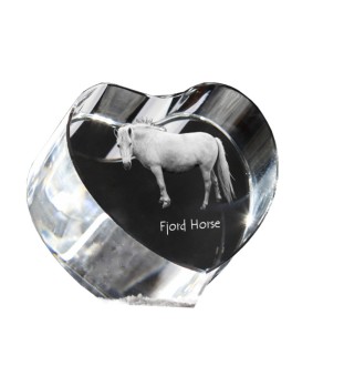 Cheval Fjord - une photo de cheval dans un cristal, un cœur en cristal, un cadre exceptionnel avec une photo de la marque Art-Dog