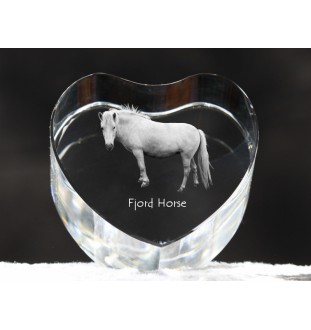 Cheval Fjord - une photo de cheval dans un cristal, un cœur en cristal, un cadre exceptionnel avec une photo de la marque Art-Dog