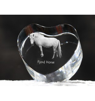 Cheval Fjord - une photo de cheval dans un cristal, un cœur en cristal, un cadre exceptionnel avec une photo de la marque Art-Dog