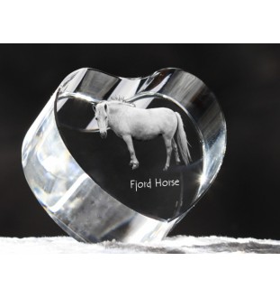 Cheval Fjord - une photo de cheval dans un cristal, un cœur en cristal, un cadre exceptionnel avec une photo de la marque Art-Dog