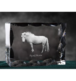 Fjord Horse - kryształ ze zdjęciem konia, szklana statuetka ze zdjęciem, wyjątkowa ramka ze zdjęciem marki Art-Dog