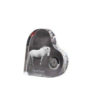 Koń fiordzki zegar w kształcie serca z koniem Art-Dog