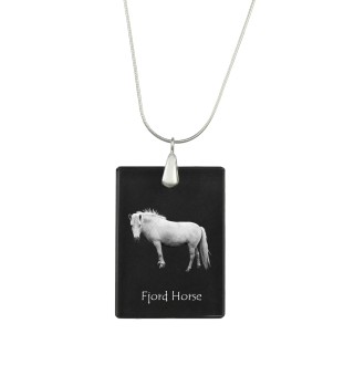 Fjordpferd - Crystal pendant with horse, silver necklace with photo, personalised pendant by Art-Dog brand