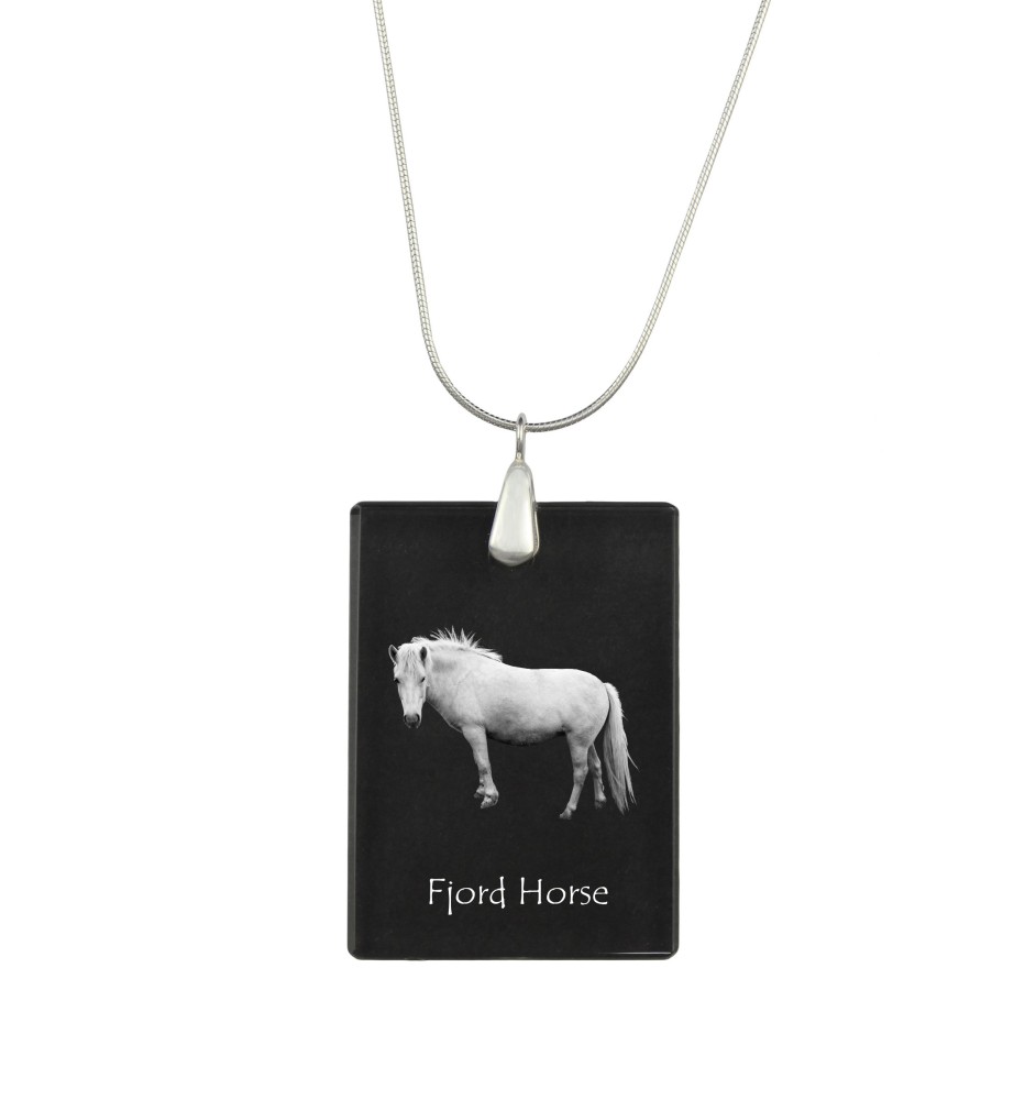 Fjordpferd - Crystal pendant with horse, silver necklace with photo, personalised pendant by Art-Dog brand