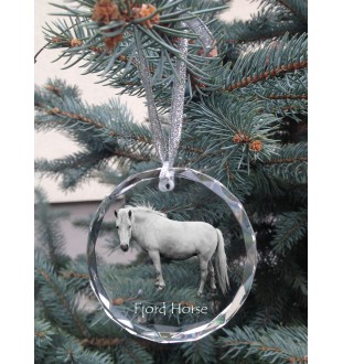 Cheval Fjord - boule de Noël en cristal avec une photo, photo de cheval dans le cristal, décoration personnalisée pour sapin de Noël de la marque Art-Dog