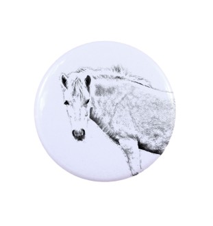 Cheval Fjord ornement de chemise, broche pour sac, cadeau idéal avec la possibilité d'ajouter votre propre graphisme de la marque Art-Dog
