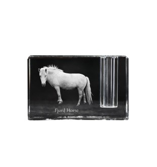 Fjord Horse - Pen stand, crystal organiser with picture of a horse, unique desk decoration by Art-Dog brand