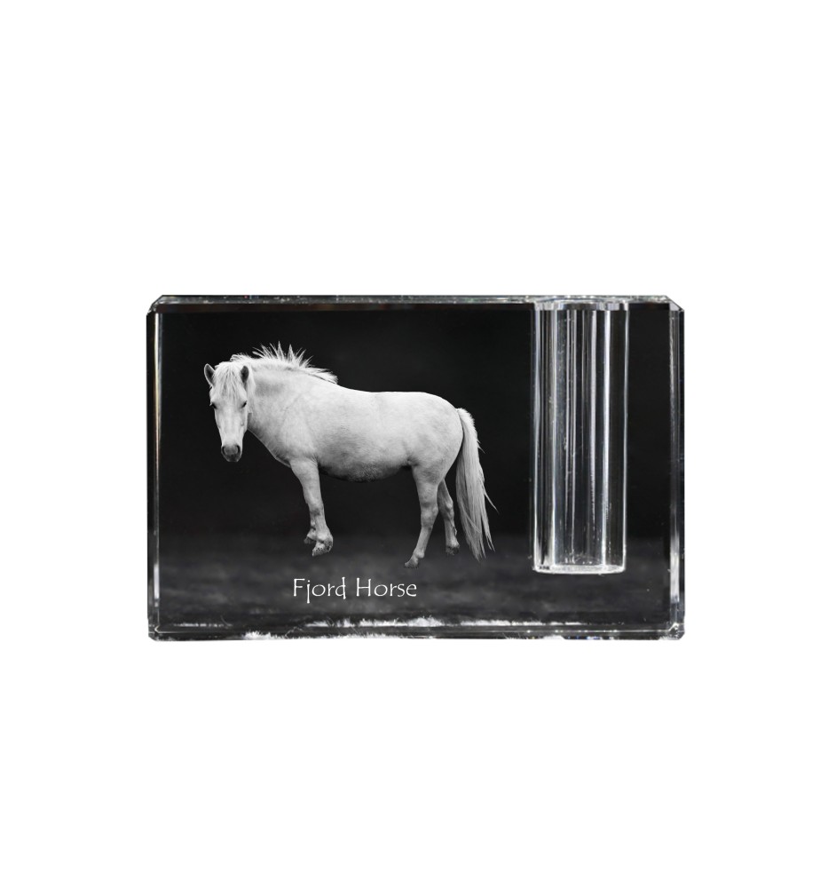 Fjord Horse - Pen stand, crystal organiser with picture of a horse, unique desk decoration by Art-Dog brand