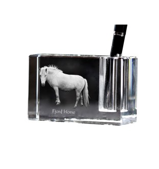 Fjord Horse - Pen stand, crystal organiser with picture of a horse, unique desk decoration by Art-Dog brand