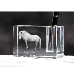 Koń fiordzki penholder kryształowy z koniem Art-Dog