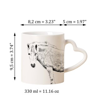 Fjord Horse - cup with a dog, adorable cup with a heart-shaped handle, universal gift from the Art-Dog brand