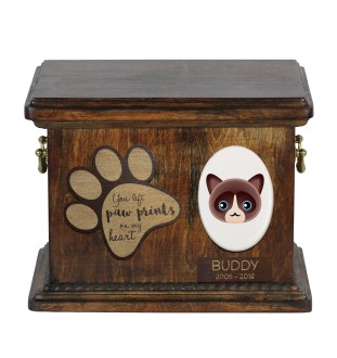 Schneeschuh Katzenascheurne, personalisierte Urne mit Gravur, Erinnerungsbox für Katzenasche von der Marke Art-Dog