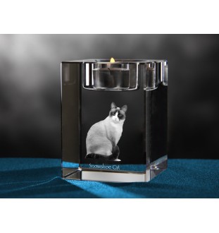 Schneeschuh - Kerzenhalter mit Katzenfoto, Teelichthalter aus Kristall, personalisiertes Geschenk der Marke Art-Dog