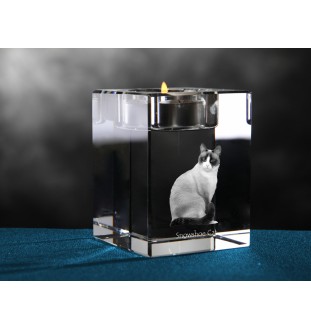 Schneeschuh - Kerzenhalter mit Katzenfoto, Teelichthalter aus Kristall, personalisiertes Geschenk der Marke Art-Dog