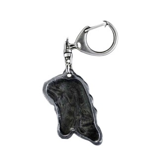 Bay Horse - Silver-plated key ring with dog, handbag decoration, backpack pendant by Art-Dog brand