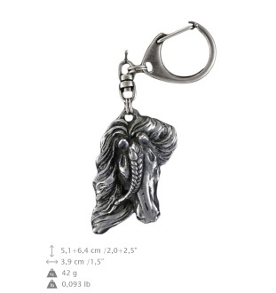 Bay Horse - Silver-plated key ring with dog, handbag decoration, backpack pendant by Art-Dog brand