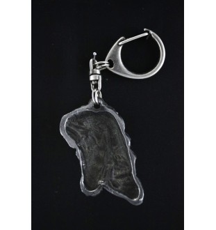 Bay Horse - Silver-plated key ring with dog, handbag decoration, backpack pendant by Art-Dog brand