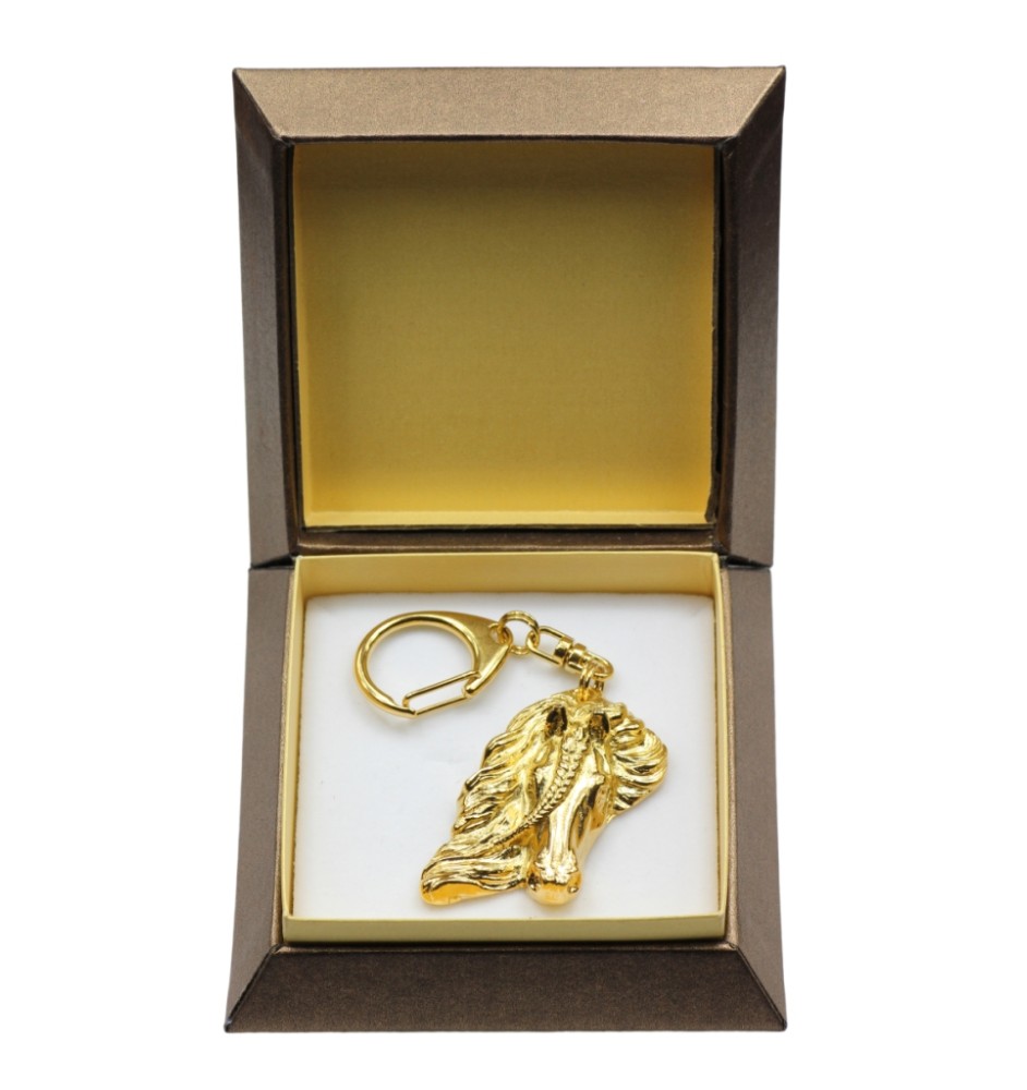Cheval bai - Porte-clés doré avec cheval, décoration de sac à main, accessoire de luxe de la marque Art-Dog