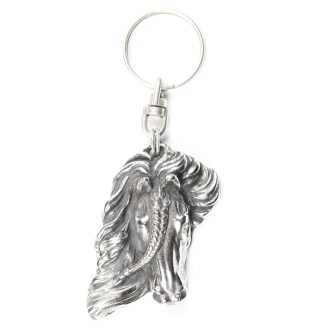 Bay Horse silver-plated keychain with a horse in a decorative box, handbag ornament, backpack pendant by Art-Dog