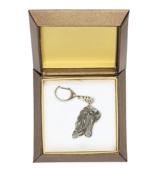 Cheval bai - porte-clés argenté avec un cheval dans une boîte cadeau, décoration de sac à main, pendentif pour sac à dos de la marque Art-Dog