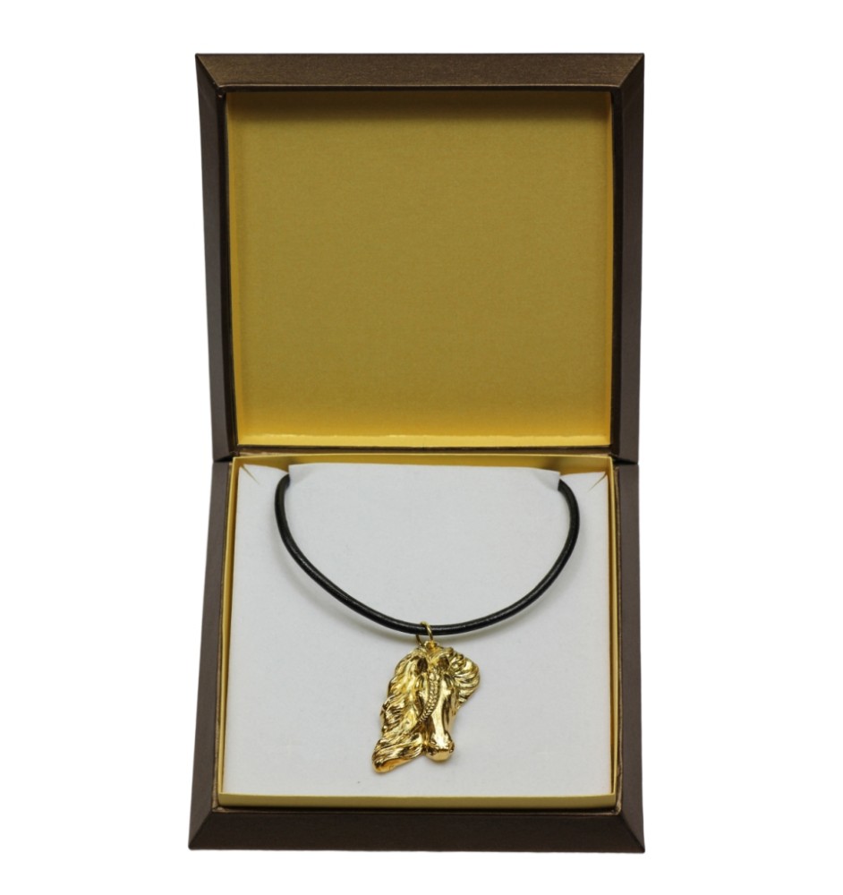 Bay Horse - naszyjnik z koniem w pudełku prezentowym, pozłacana zawieszka dla fana koni efektowna biżuteria marki Art-Dog