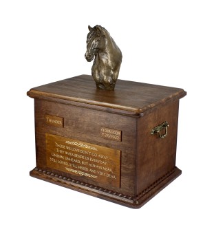 Braunes Pferd - Eine Urne für die Asche eines Pferdes mit einer Statue, personalisierte Urne mit Gravur, große Schachtel für Pferdeasche von der Marke Art-Dog.